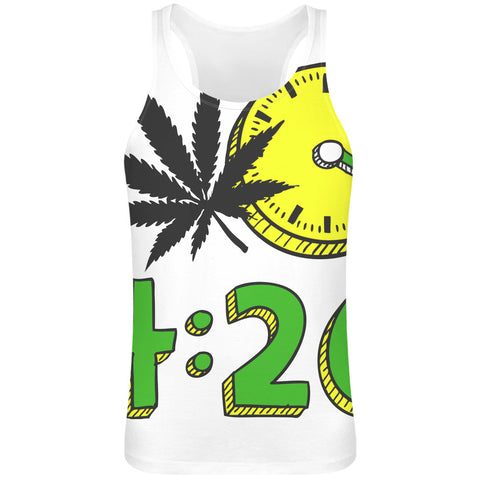 420 Cannabis Weed Leaf Design  Sublimation Tank Top T-Shirt For Men - 100% Soft Polyester - All-Over Printing - Custom Printed Mens Clothing